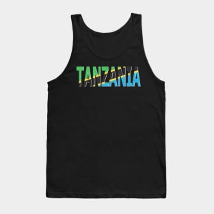 Tanzania Text in Colors of the Tanzania Flag Tank Top